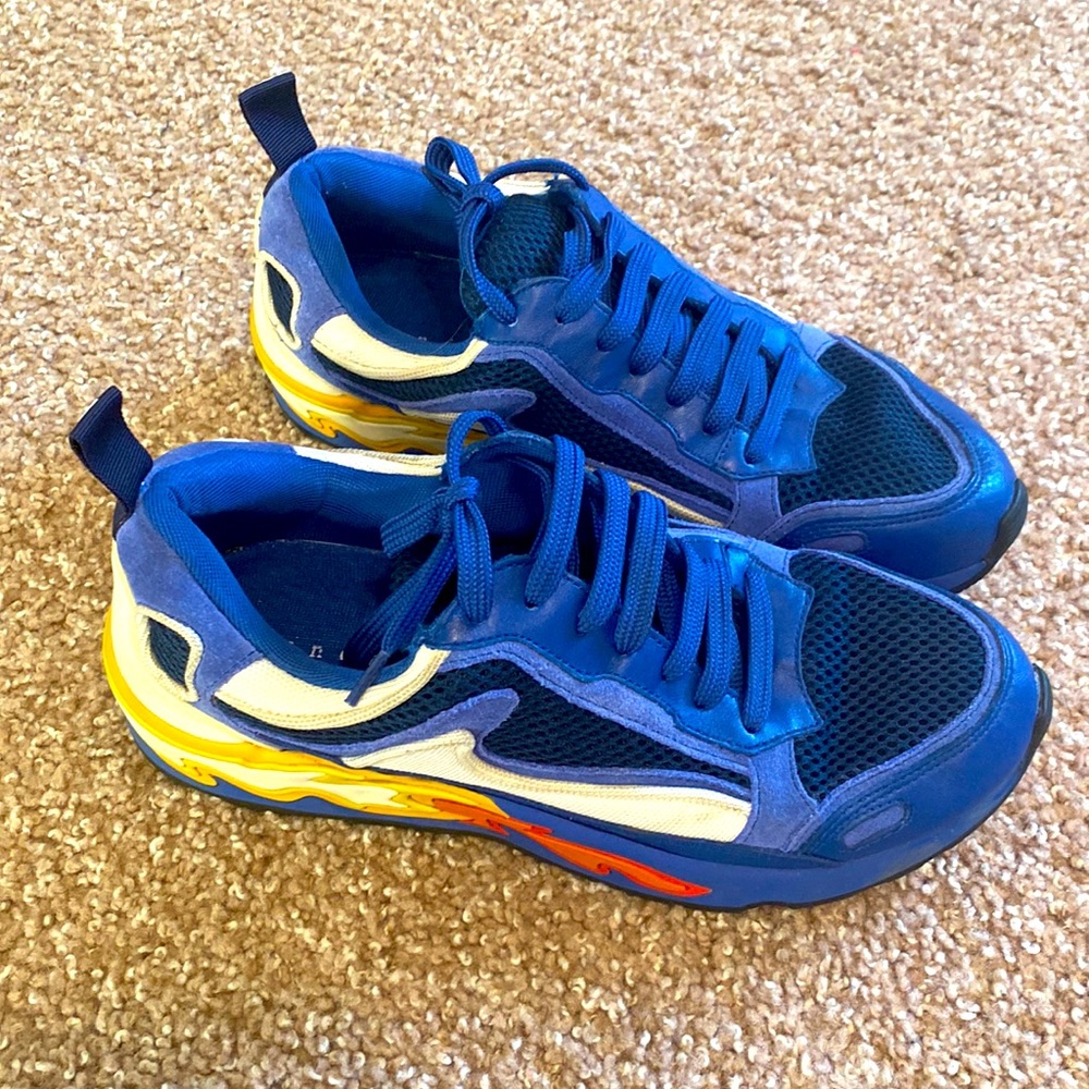 Blue with Fire Sandro Sneakers size 6.5 US or 38 EUR